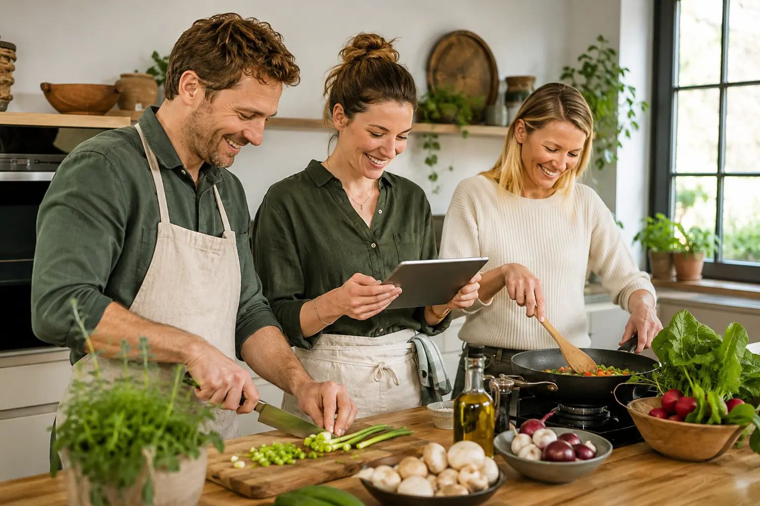 Gemeinsam mit Olafs Rezeptbibliothek kochen