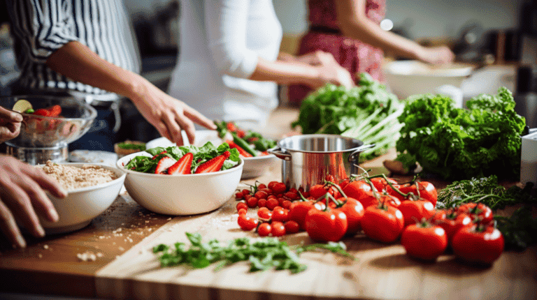 Frische Tomaten, Salat und Beeren beim Kochkurs in Olaf's Kochschule.