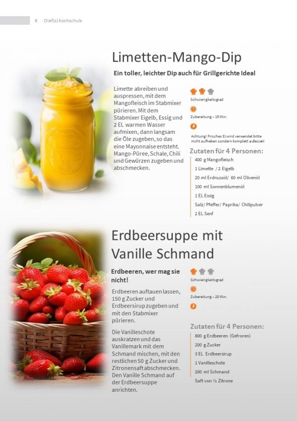 Olafs Kochschule Kochbuch Kochbuch mit leckeren Rezepten.