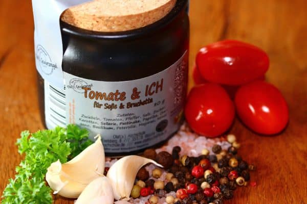 Tomate & Ich Keramik Topf Keramiktopf mit Tomate & Gewürzen für Kochkunst.