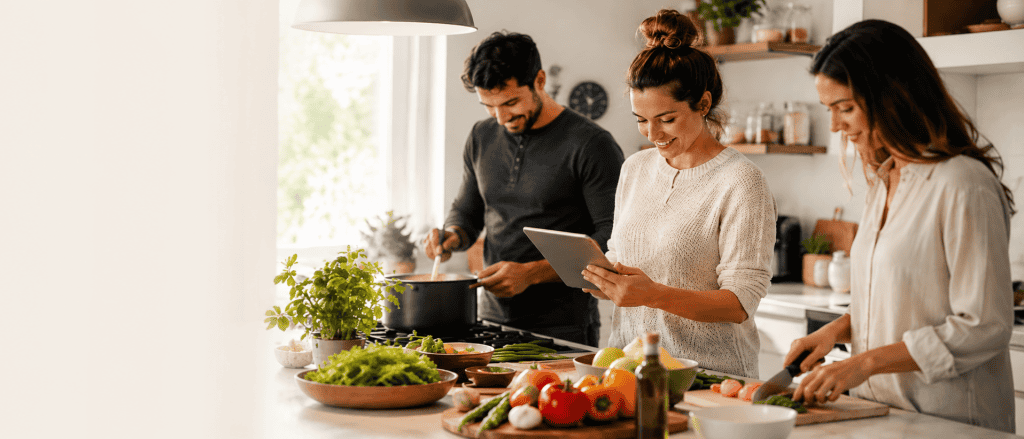 Gemeinsam zuhause mit Rezepten kochen