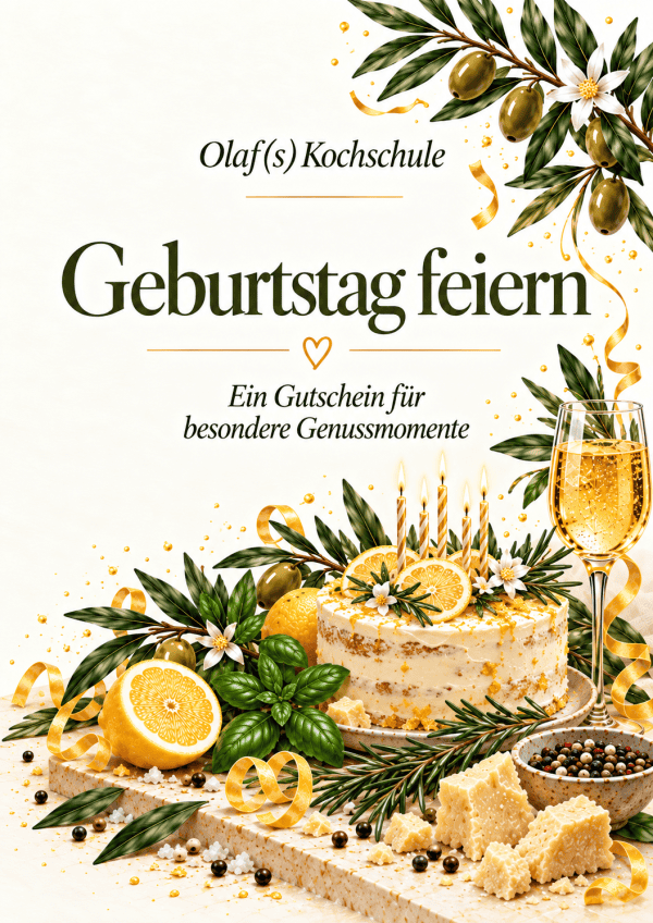 ChatGPT Image 15. Sept. 2026, 12_55_13 (2) Geburtstagsfeier mit Kuchen, Sekt und Dekorationen bei Olaf(s) Kochschule.