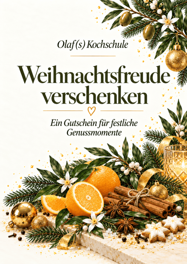 ChatGPT Image 15. Sept. 2026, 12_55_14 (3) Weihnachtsgeschenk-Gutschein mit festlichen Dekorationen und Orangen.
